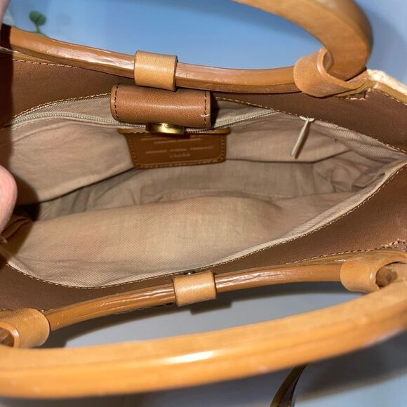 Fossil Straw Leather Trim Handbag - Picture 8 of 10